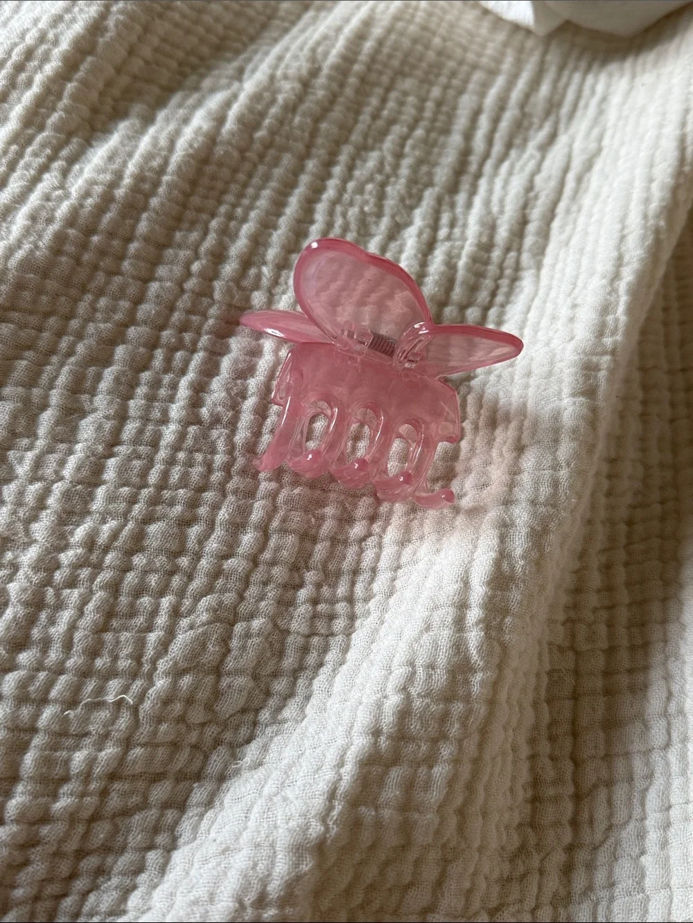 Light pink butterfly hair clip claw pastel baby